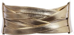 beltiscool 4" Women's High Waist Non Leather Fashion Wide Braided Stretch Belt M/L: 33"-36" Gold