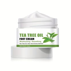 Tea Tree Foot Cream, 30ml Moisturizing and Smoothing Foot Cream with Tea Tree Oil and Aloe Vera Extract for Cracked Foot Jock Itch, Ringworm, Cracked Heels and Itchy Skin Daily Women Men Foot Care