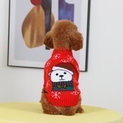 Amy Fashion - High Neck Cat Dog Knitted Casual Sweater