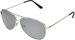 Panama Jack Men's Polarized Mirror Aviator Sunglasses, Shiny Silver, 53