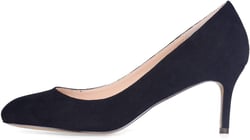 Castamere Womens Round Toe Pumps Stiletto Mid Heels Office Slip-on 6CM Heels 8.5 Black Suede
