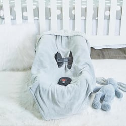 EVERYDAY KIDS Unisex Grey Baby Car Seat Blanket for Baby and Toddler Boys and Girls Baby Bunting Swaddle Wrap Blanket for Interior Car Seat; Cover Baby and Keep Car Seat Clean