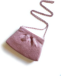 Women's Evening Clutches Metal Mesh Party Purse Bag(Mini,Purple) Mini Light Pink