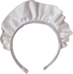 appuivbt White Headband for Women Wide Ruffle Headband Novelty Maid Headwear Hair Hoop Cosplay Party Costume Hair Accessories