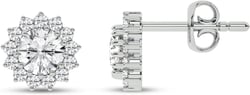 Lab Grown Starburst Diamond Stud Earrings | 10K White Gold 1-1 1/2 CT. TW. Diamond Earrings for Women | Ideal Gift for Her 1 CTTW