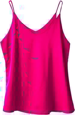 Wantschun Womens Silk Satin Camisole Cami Plain Strappy Vest Top T-Shirt Blouse Tank Shirt V-Neck Spaghetti Strap XS-4X Small Basic - Hot Pink