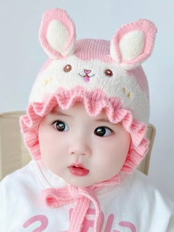 Baby Girl's Cute & Adorable Knitted Ear Protection Cap, Autumn/Winter