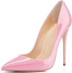Women's Classic Patent Leather Pointed Toe Slip On 4.7IN Sexy Stiletto High Heels Pumps Shoes for Party Evening Wedding 5.5 Pink