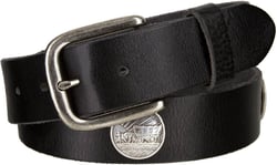 Oregon Memorial Half Dollar Coin Concho Vintage 100% Leather Biker Belt 1 1/2" wide 34 Black