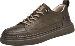 Men's Fashion Casual Oxford Shoes 1.96 Inches Taller Invisible Height Increasing Elevator Shoes Male Lifting Shoes Lace-up Cowhide Leather Dress Shoes 10.5 Brown