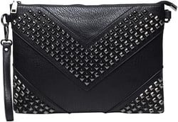 Oversized Clutch Bag Purse Women PU Leather Crossbody Shoulder Bags Studded Wristlet Handbag Rivet Envelope Clutches Black