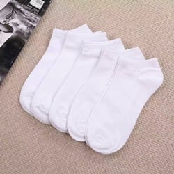 Aligament 5 Pairs Low Cut Ankle Socks for Men and Women Thin Athletic Running Sock Pack Socks, White