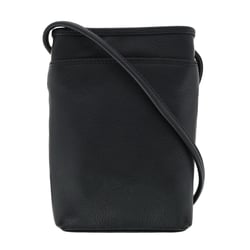 CTM Women's Pebbled Grain Leather Open Top Mini Crossbody Bag, Black