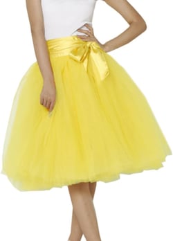 EllieHouse Womens Short Tutu Tulle Skirt with Sash PC06 XX-Large Yellow