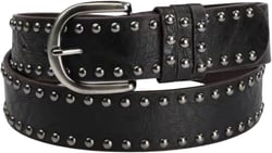 Y2K Rivet Belt Punk PU Leather Belt Nomad Belts for Women Vintage Retro Belt Circle Studded Leather Belt Western Belt (black)