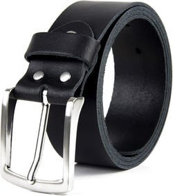 Genuine Leather Belt for Men, Black, Classic, 1.5", MADE IN GERMANY 44 (Waist: 41 - 45) Black