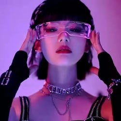 Led Glasses: Cool Led Futuristic Cyberpunk Sunglasses for Girls,Rave Glasses Light up Women with 7 Colors & 2 Modes for Party Cosplay Cool,USB Rechargeable