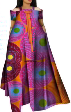 African Dresses for Women Plus Size Robe African Maxi Long Dress Ankara Print Vestidos Dashiki Party Clothes for Lady Large 24fs1094