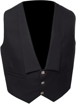 Prince Charlie Waist Coat Black Barathea Wool Fabric | Prince Charlie Kilt Coatee Vest for Men (as1, numeric, numeric_44, regular, regular, Long)
