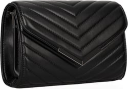 DEXMAY Women Clutch Purses Fashion Quilted Vegan Leather Envelope Evening Handbags Crossbody Bags with Chain Shoulder Strap Black