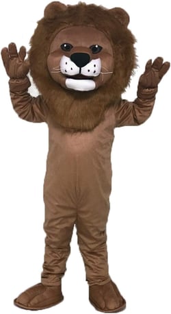 Realistic Animal Friendly Smiling Lion Mascot Costume school mascot costumes