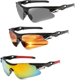 3 Pairs of Sports sunglasses Cycling Sunglasses for Men Women Youth Baseball Cycling Fishing motorcycle Running golf, UV Protection.