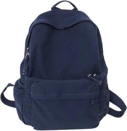 Sumleno Canvas Backpack For Men Women Lightweight Casual Daypack Medium Size Aesthetic Backpack Outdoor Shopping Bag (Blue)