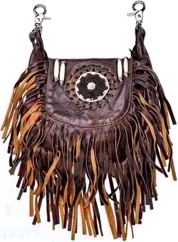 J T C JUZAR TAPAL COLLECTION Leather Waist Bags, Leather Hip waist Belt Bag For Women, Leather Crossbody Bags For Women Clipon Leather Fanny Pack for Women (J2400LB, Brown) Fur Fringe