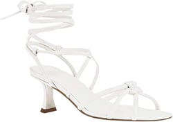 Coutgo Womens Strappy Heels Kitten Heel Lace Up Sandals Open Square Toe Knot Fashion Heeled Sandal Shoes