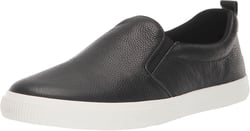 Lauren Ralph Lauren Women's Haddley Tumbled Leather Slip-on Sneaker 5.5 Black