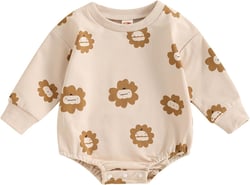 YINGISFITM Baby Girl Boy Fall Clothes Pumpkin Sweatshirt Romper Shirt Onesie Halloween Outfit Newborn Halloween Costume Khaki Pumpkin Floral 3-6 Months