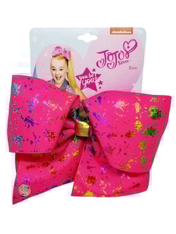 JoJo Siwa Large Cheer Hair Bow (Paint Splatter Pink)