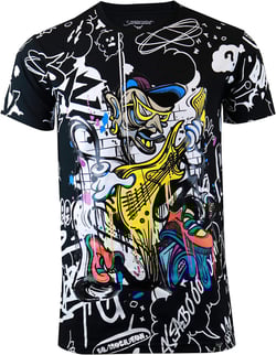 Screenshotbrand Mens Hipster Hip-Hop Urban Tees - NYC Street Fashion Graffiti Animation Print T-Shirt Large S11027-black