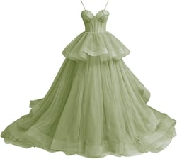 Layered Tulle Prom Dresses for Women Long Sweetheart Princess Ball Gown A Line Formal Wedding Evening Gowns 28 Plus Sage Green