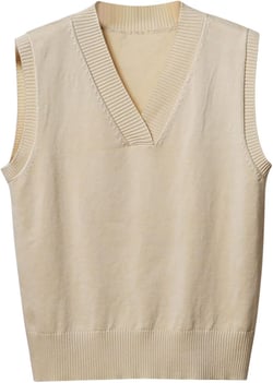 V Neck Sweater Vests for Women Fall Winter Crochet Cami Tank Warm Knit Tops Vests Women 2023 Fashion Y2K E-w15 Beige XX-Large