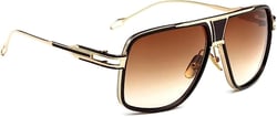 Street Knitted Oversize Classic Cool Vintage Brown Tint Square Sunglasses for Men Shades Large Pilot Stylish Trendy Goggle Retro Aviator Gold Alloy Frame Sun Glasses