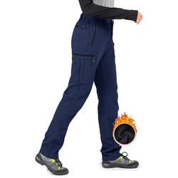 Moosehill Womens Snow Ski Pants Fleece Lined Winter Hiking Outdoor Water Resistant Windproof Navy XS