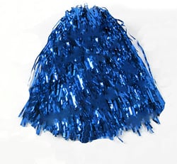 1Pcs Blue Cheerleading Pom with Handle for Team Spirit Sports Dance Cheering Kids Adults Pom Poms Metallic Cheer Pom Poms with Plastic Handles for Rooters Cheering Squard Team Spirit Sports Poms
