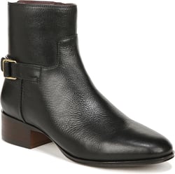 Franco Sarto Women's Joanne Round Toe Ankle Boot 9 Black Leather