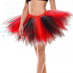 Women Teens 3-Layered Tulle Tutu Skirt Adult Classic Ballet Tutu Dress for Women Halloween Black and Red Tutu Skirt A-black Red-1pcs Large