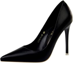 Women 4 Inches Heels Pump Stiletto High-Heeled Pointed Toe Shoes Wedding Party Dress 8.5 Black