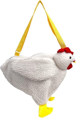 JQWYGB Chicken Purse - Novelty Purses for Women Hen Purse Chicken Cross Body Bag, Funny Chicken Animal Shoulder Handbag A-white