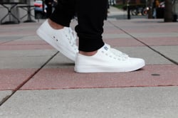 Fear0 Unisex True to Size All White Tennis Casual Canvas Sneakers Shoes for Men Women (Women 8.5 B((m) US, White)
