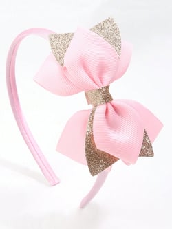 1pc Returning To School Season Cute Bow Hairband,Pink Hair Accessories For Girls Toddler Teachers Student Back To School Season Party Supplies