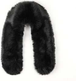 Women Men Faux Fur Collar Winter Jacket's Hood Trim Neck Warmer Scarf Wrap Unisex 60cm/23.6" Soft Black