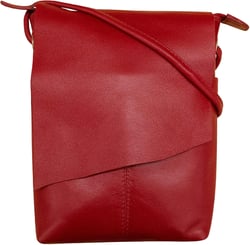 ili New York Leather Mini Sac Crossbody - Genuine Leather Crossbody Bags for Women with RFID Blocking, Adjustable Strap Red Small