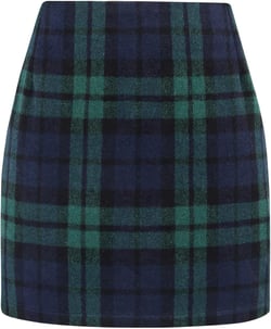 IDEALSANXUN Womens High Waist Plaid Skirt Bodycon Pencil Wool Mini Skirts X-Large Green