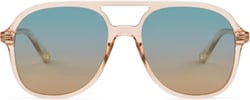 SOJOS Retro Polarized Aviator Sunglasses for Women Men Classic 70s Vintage Trendy Square Aviators SJ2174 Clear Brown/Green Gradient Brown 55 Millimeters
