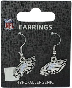 aminco NFL womens NFL Logo Dangler Earrings Philadelphia Eagles 2.5 Silver