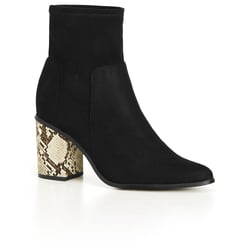 CITY CHIC | Women's  Wide Fit Kendra Ankle Boot - black - 13W